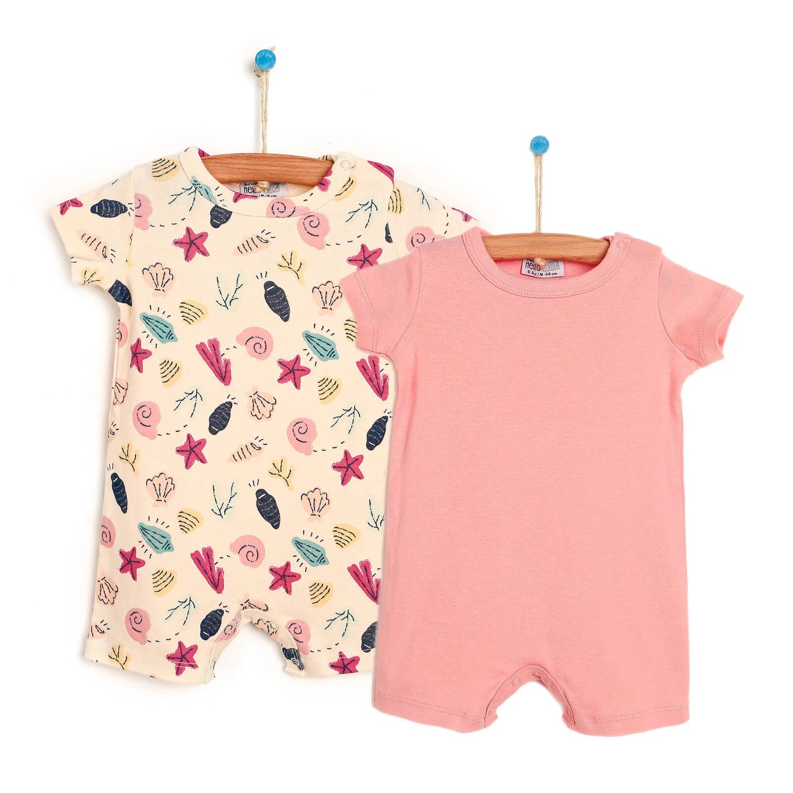 HelloBaby Basic Baby Girl 2 Piece Short Overalls - Pink - ebebek - Black Friday