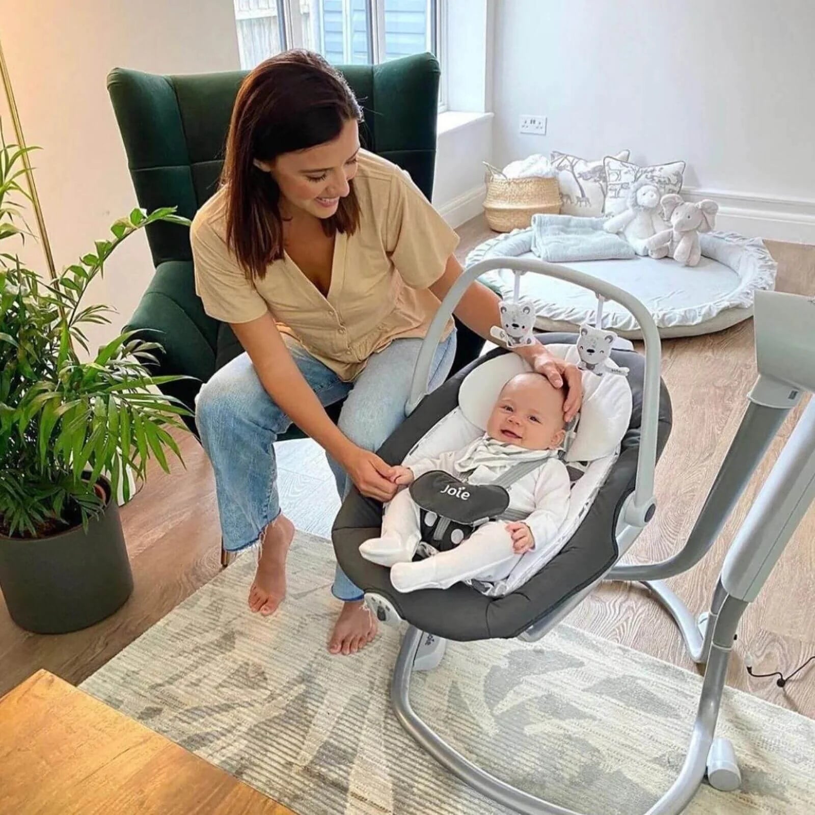 Joie Serina Swivel Baby Swing - Nature's Alphabet - ebebek - Black Friday