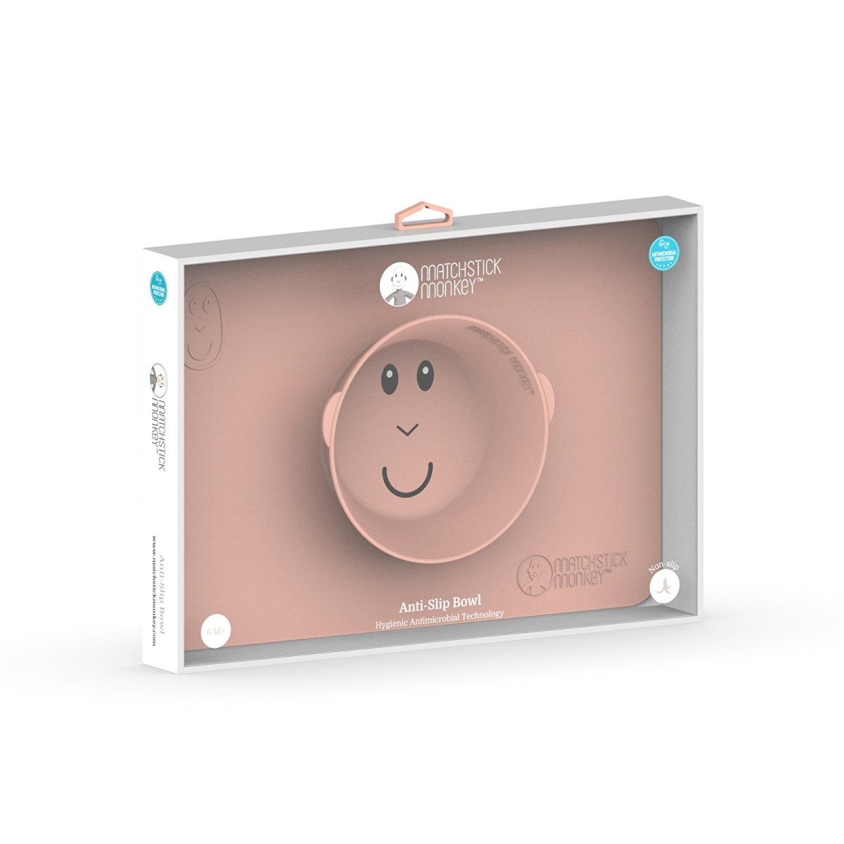 Matchstick Monkey Anti - Slip Bowl - Dusty Pink - ebebek - Black Friday