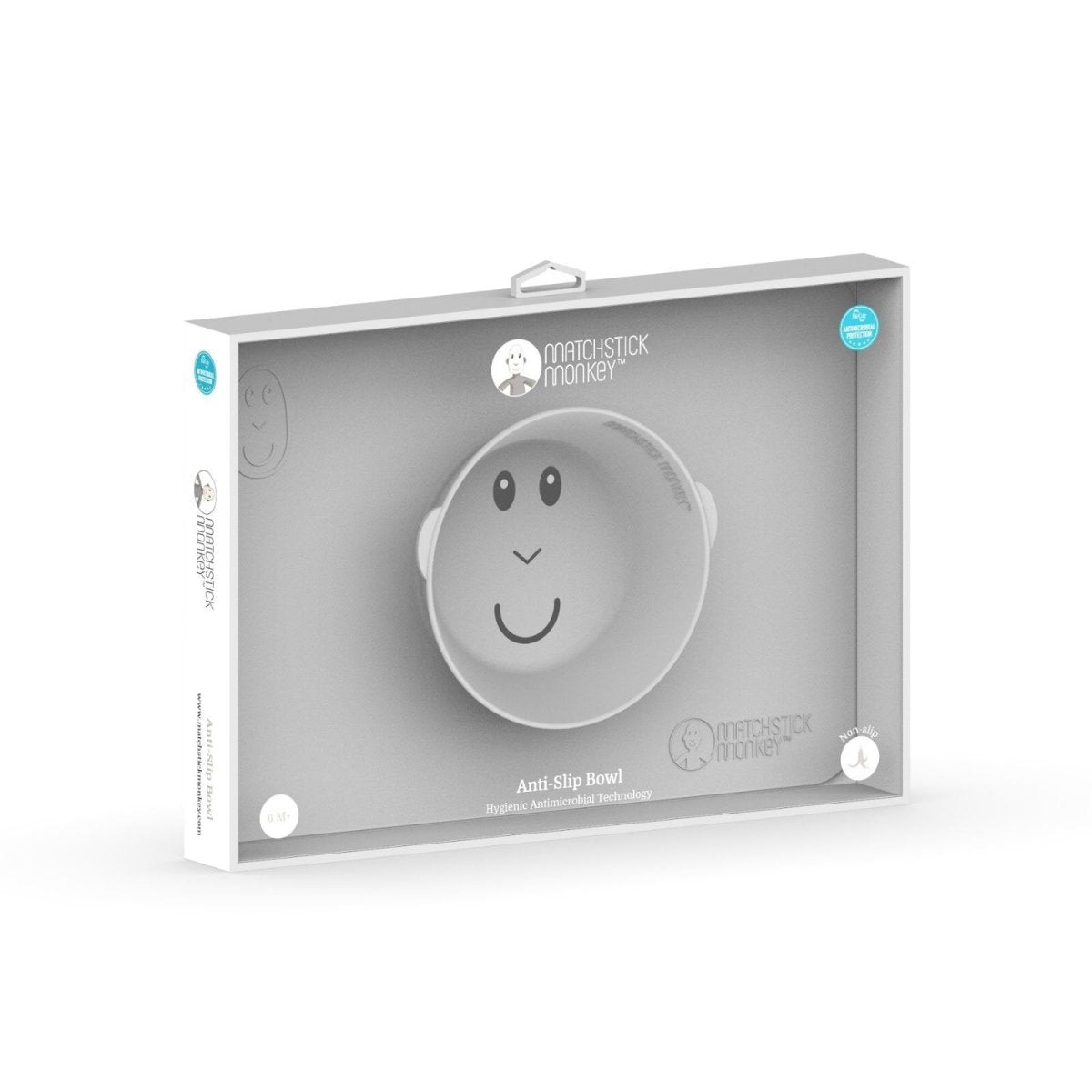 Matchstick Monkey Anti - Slip Bowl - Cool Grey - ebebek - Black Friday