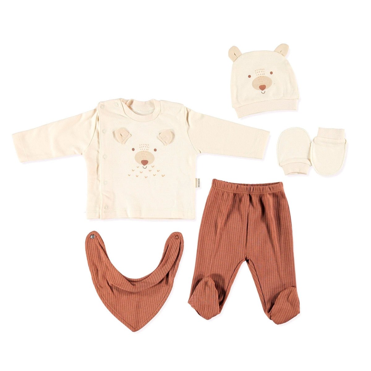 Bebbek Baby Boy 5 Pcs Newborn Gift Starter Set - Brown - ebebek - Black Friday