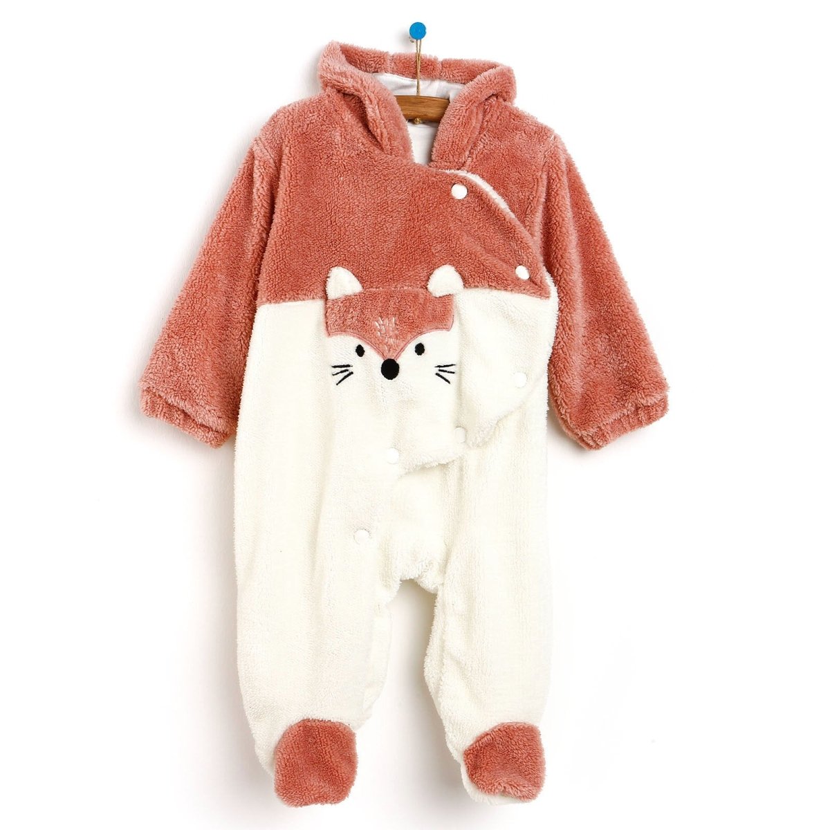 Midimod Newborn Fox Welsoft Footed Jumpsuit - Powder - ebebek - Black Friday