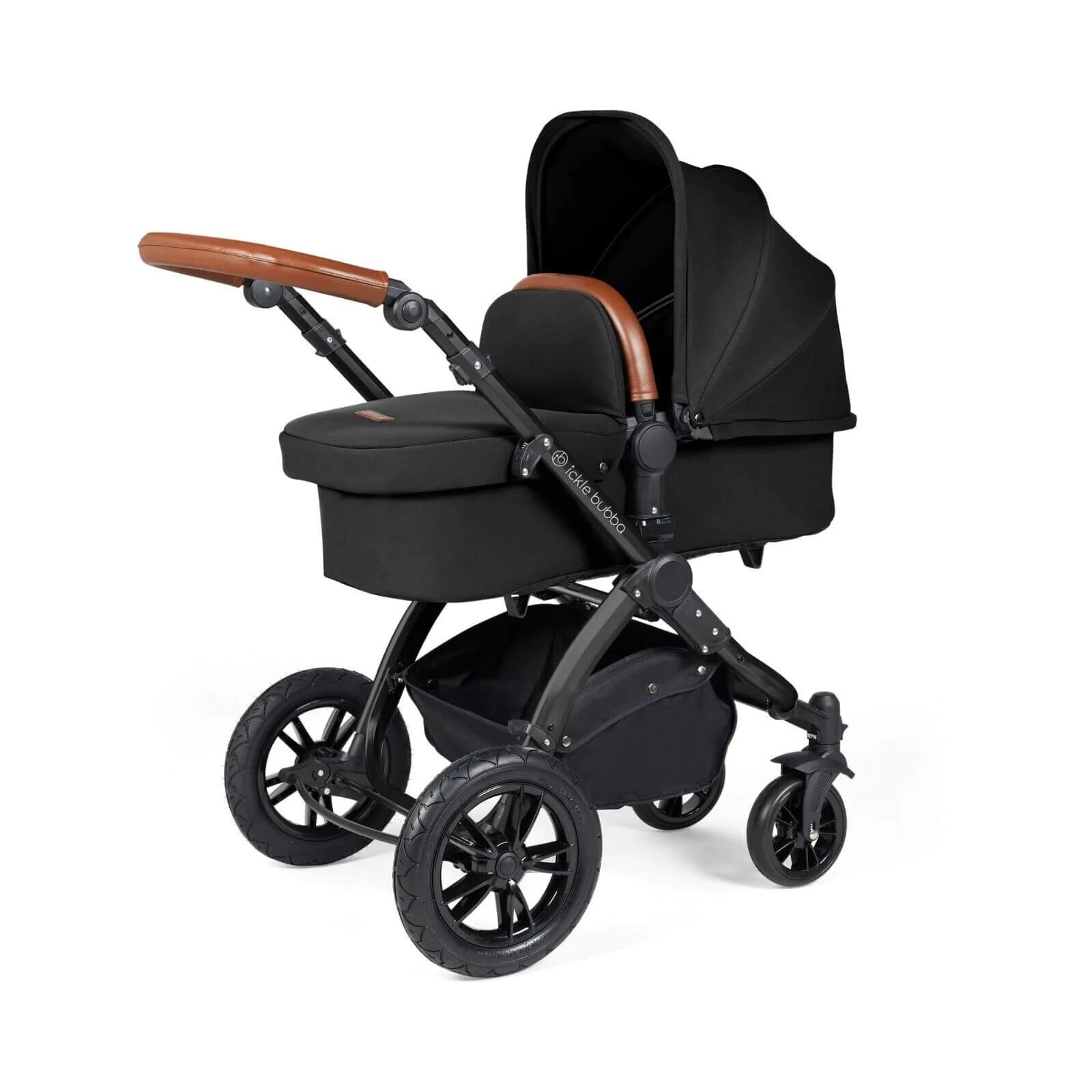 Ickle Bubba Stomp Luxe 2 - in - 1 Pushchair & Carrycot - Black/Midnight/Tan - Ickle Bubba - ebebek