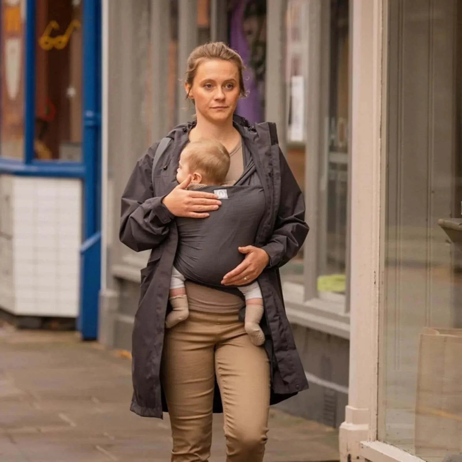 Gaia Carry Stretchy Baby Wrap Organic Cotton - Graphite - ebebek - Black Friday