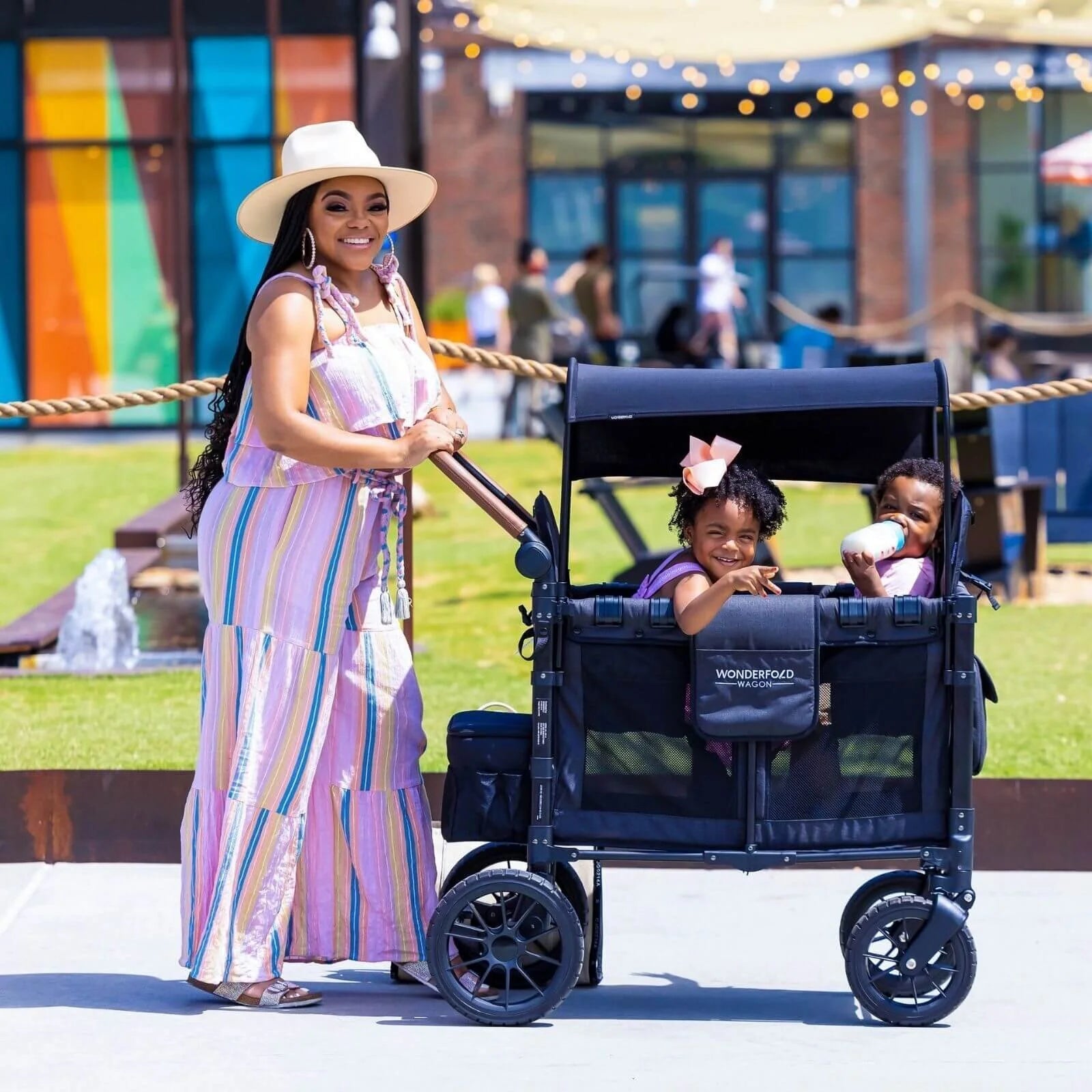 Wonderfold W2 Luxe Double Wagon - Volcanic Black - ebebek - Black Friday