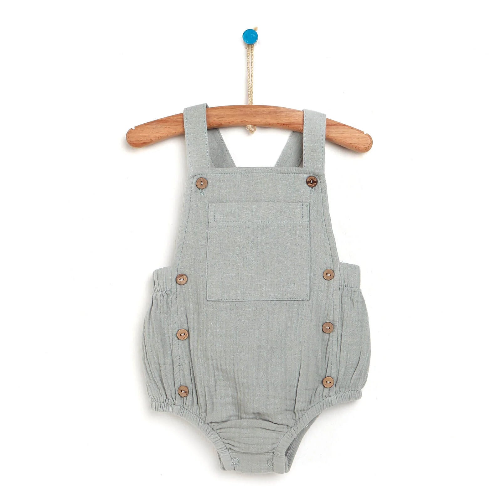 HelloBaby Newborn Muslin Romper - Light Green - ebebek - Black Friday