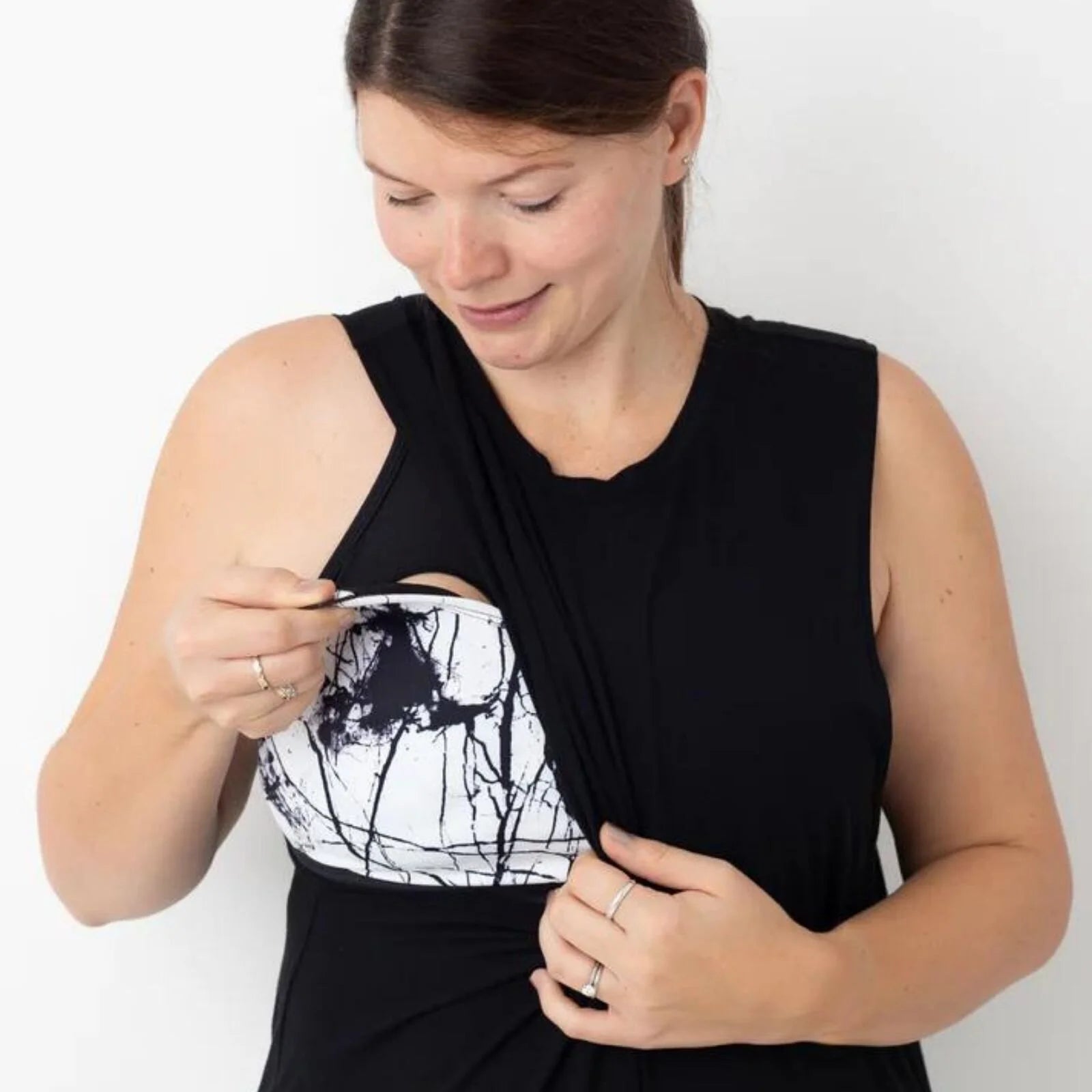 Maternity and Nursing Longline Vest Top - Black - ebebek - Black Friday