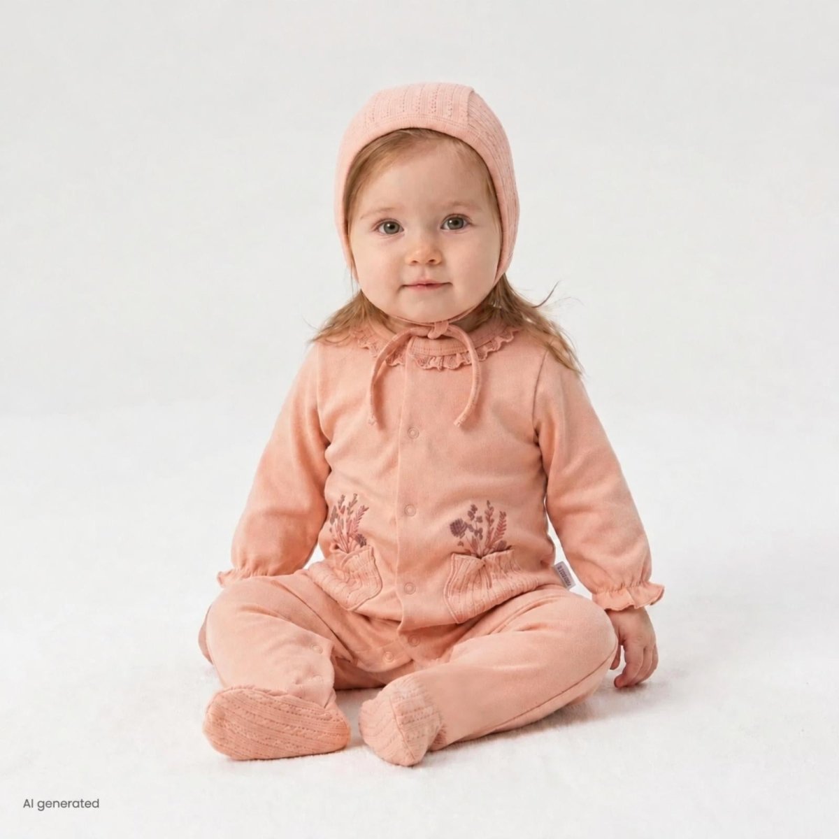 Bebetto 2 Piece Lace Collar Special Occasion Baby Outfit (Newborn to 6-9 Months) - Salmon Salmon - ebebek