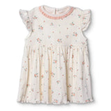 Bebetto Girls Dress Floral Print Snap Fastening Bloom Frill Neck Short Sleeve - Pink Pink - ebebek