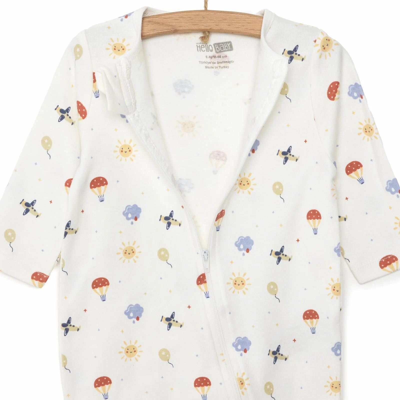 HelloBaby Newborn Baby Boy Footed Jumpsuit - Ecru - ebebek - Black Friday