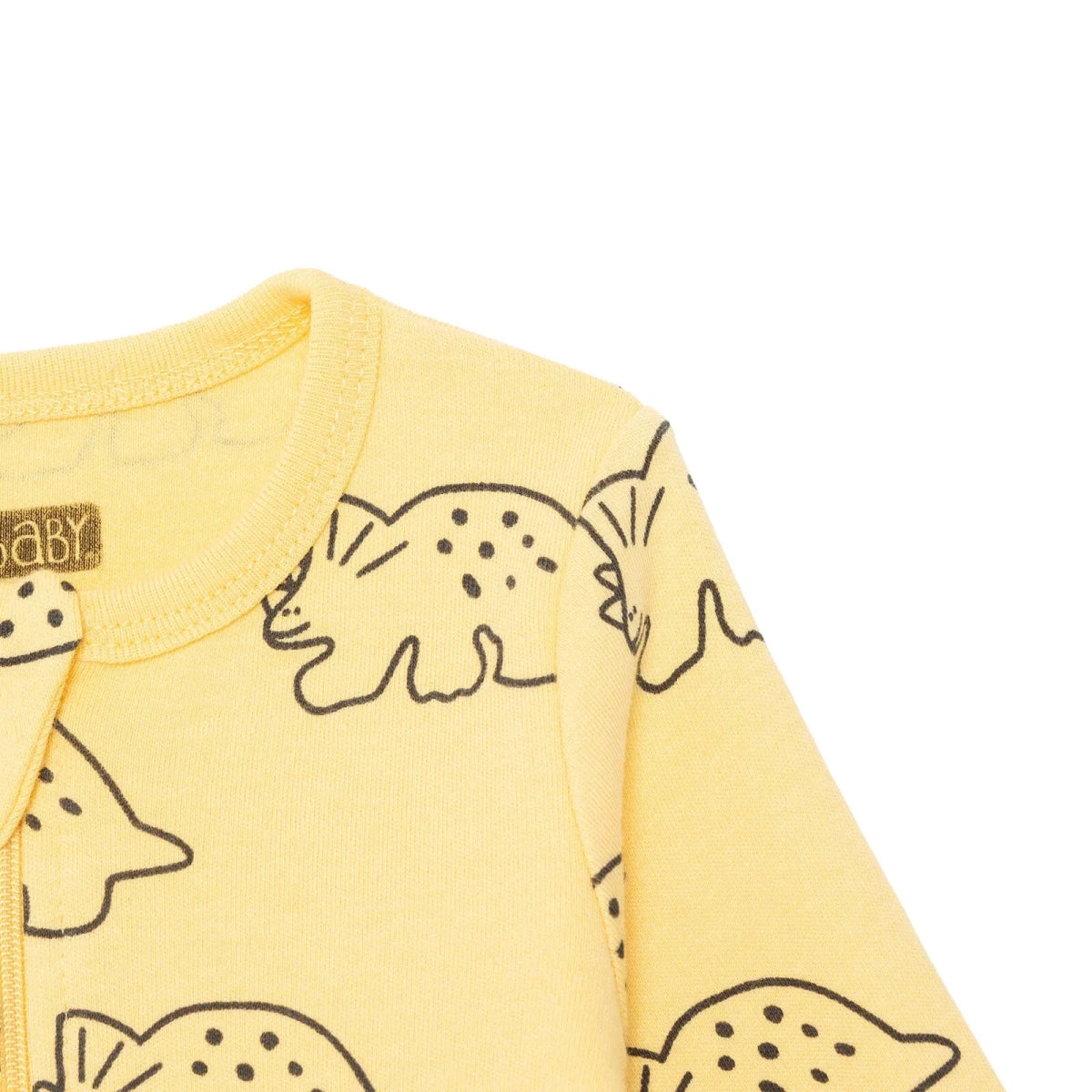 HelloBaby Boys Footed Sleepsuit Dinosaur Print Zip Fastening Crew Neck Full Length Long Sleeve - Orange Orange - ebebek