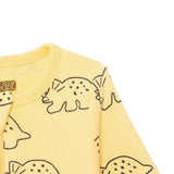 HelloBaby Boys Footed Sleepsuit Dinosaur Print Zip Fastening Crew Neck Full Length Long Sleeve - Orange Orange - ebebek
