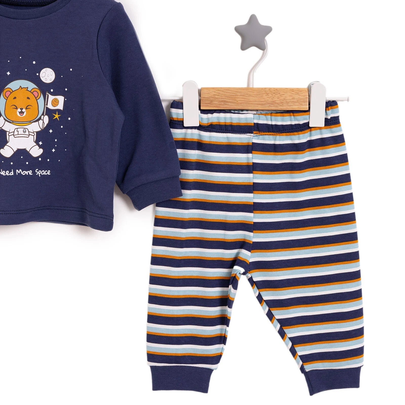 HelloBaby Boy Long Sleeve Pyjamas Set - Navy Blue - ebebek - Black Friday