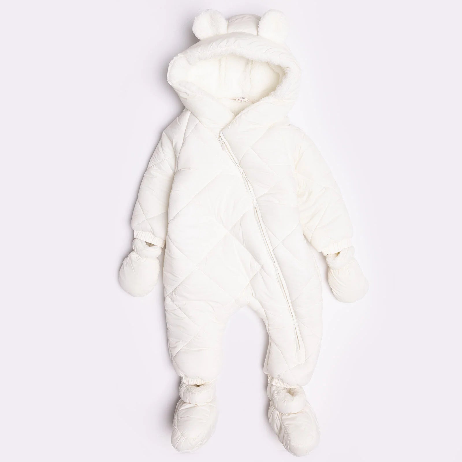Midimod Basic Girl Quilted Snowsuit - Ecru - ebebek - Black Friday