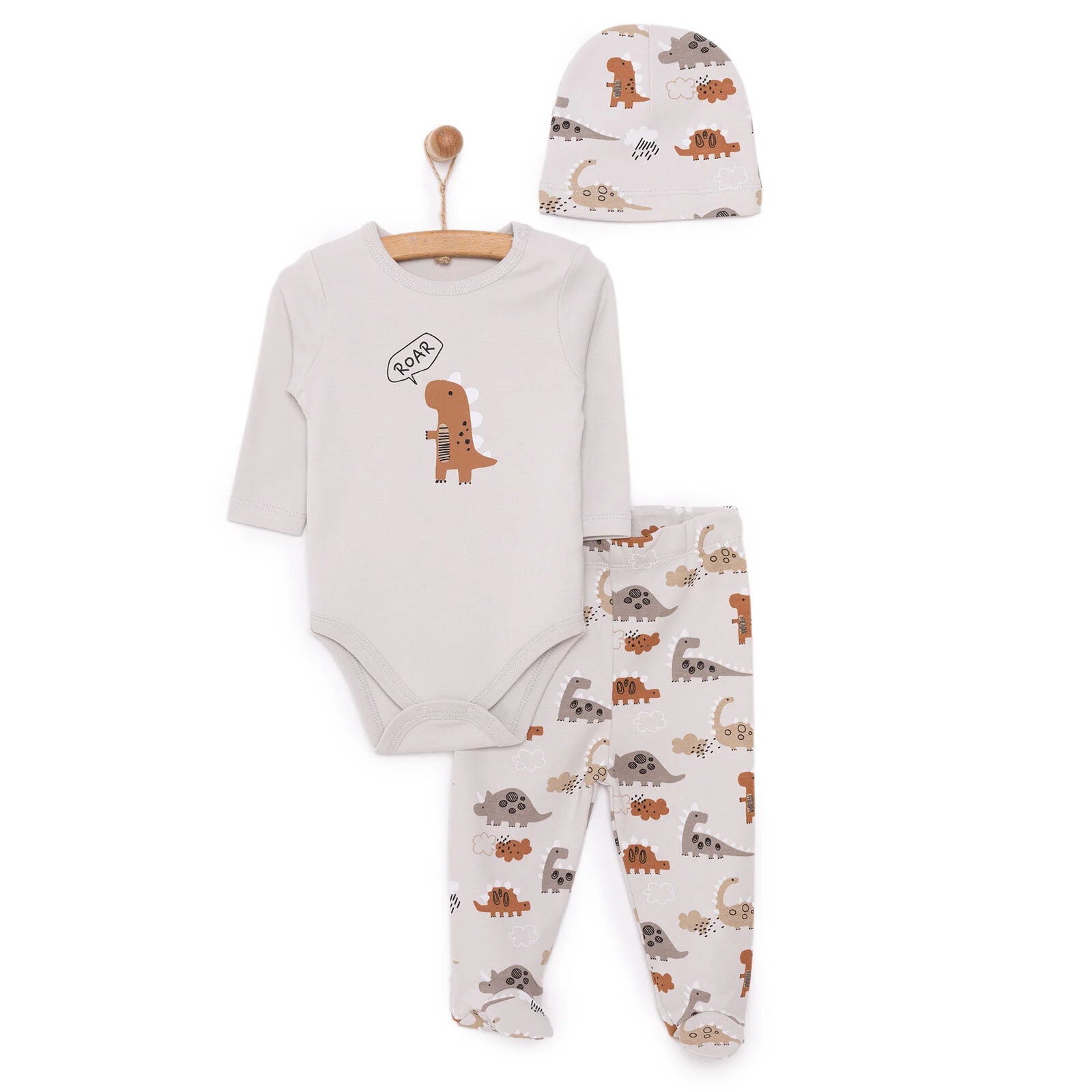 HelloBaby Boy Body - Footed Bottom - Hat - Grey - ebebek - Black Friday