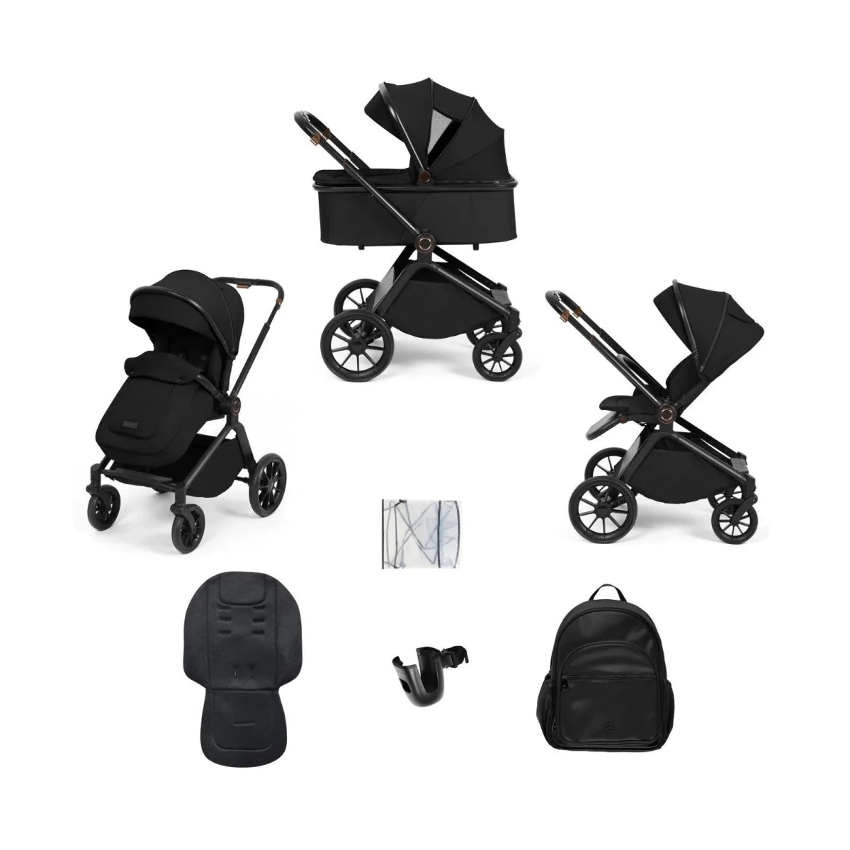 Ickle Bubba Altima Pram 9 pcs - Black Black - ebebek