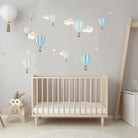 Live Vida Hot Air Balloons Wall Stickers A5 - Blue & Grey - ebebek - Black Friday