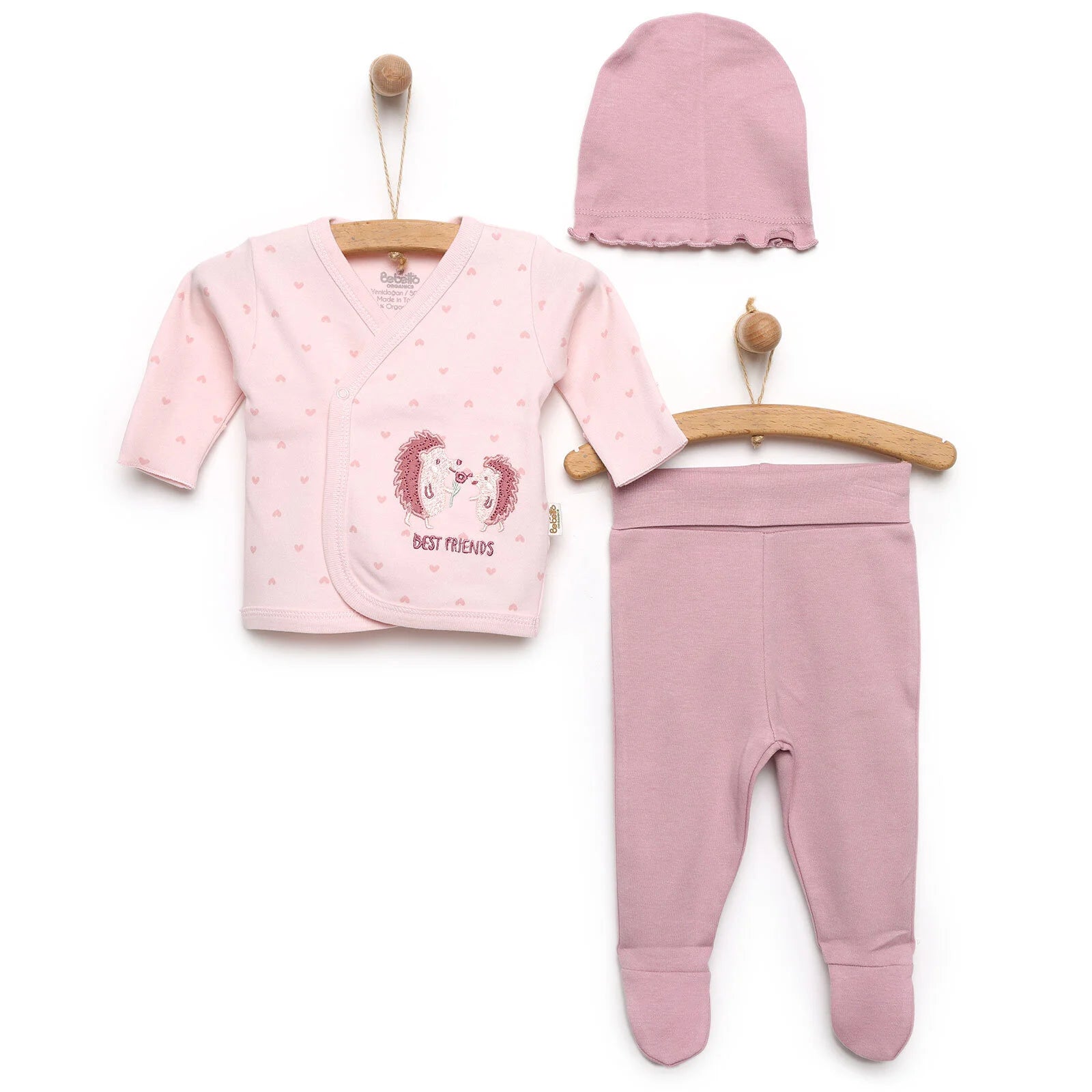 Bebetto Newborn Organic Little Friends Sweatshirt - Rose - ebebek - Black Friday