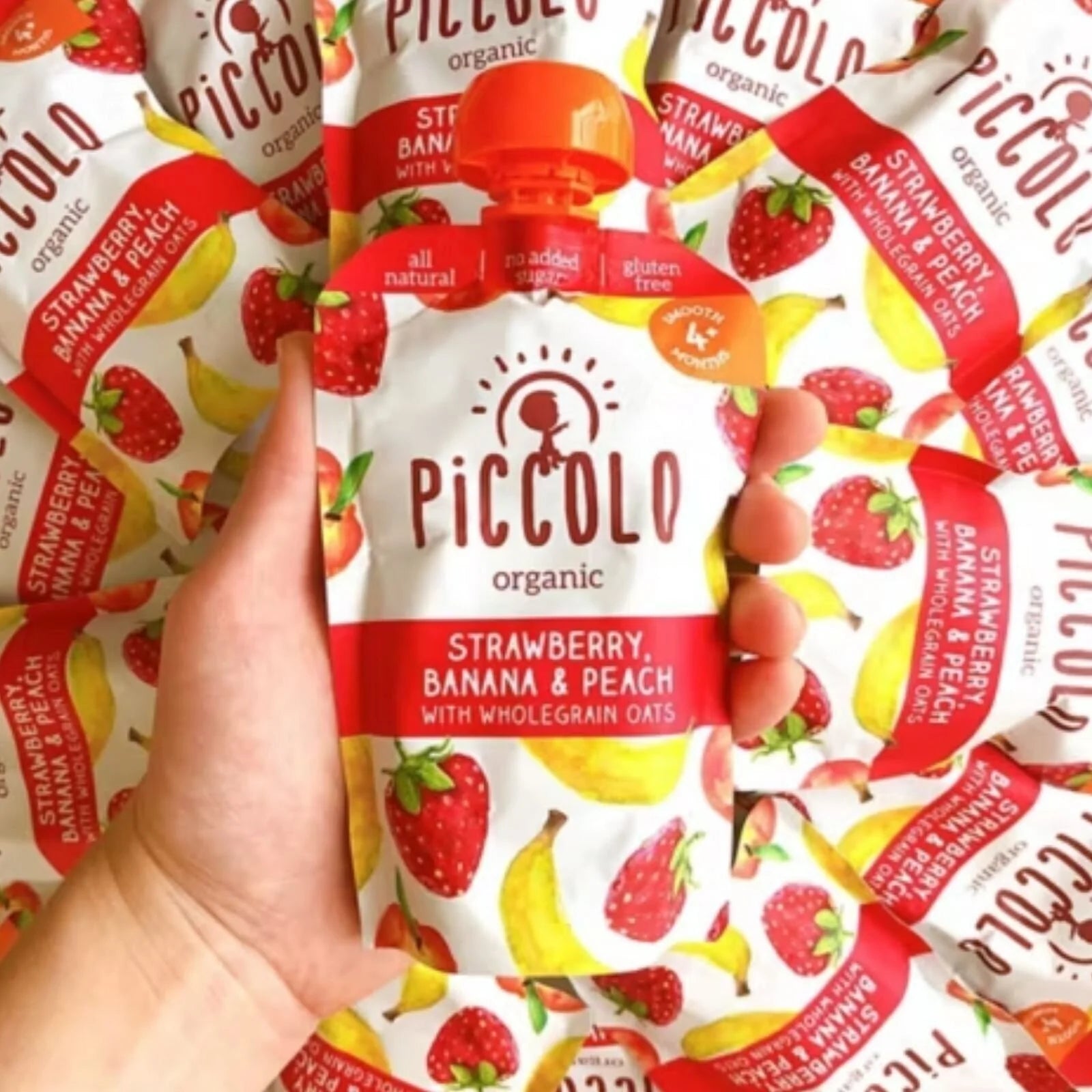 Piccolo Organic Strawberry Banana & Peach 4+ months 100g - ebebek - Black Friday