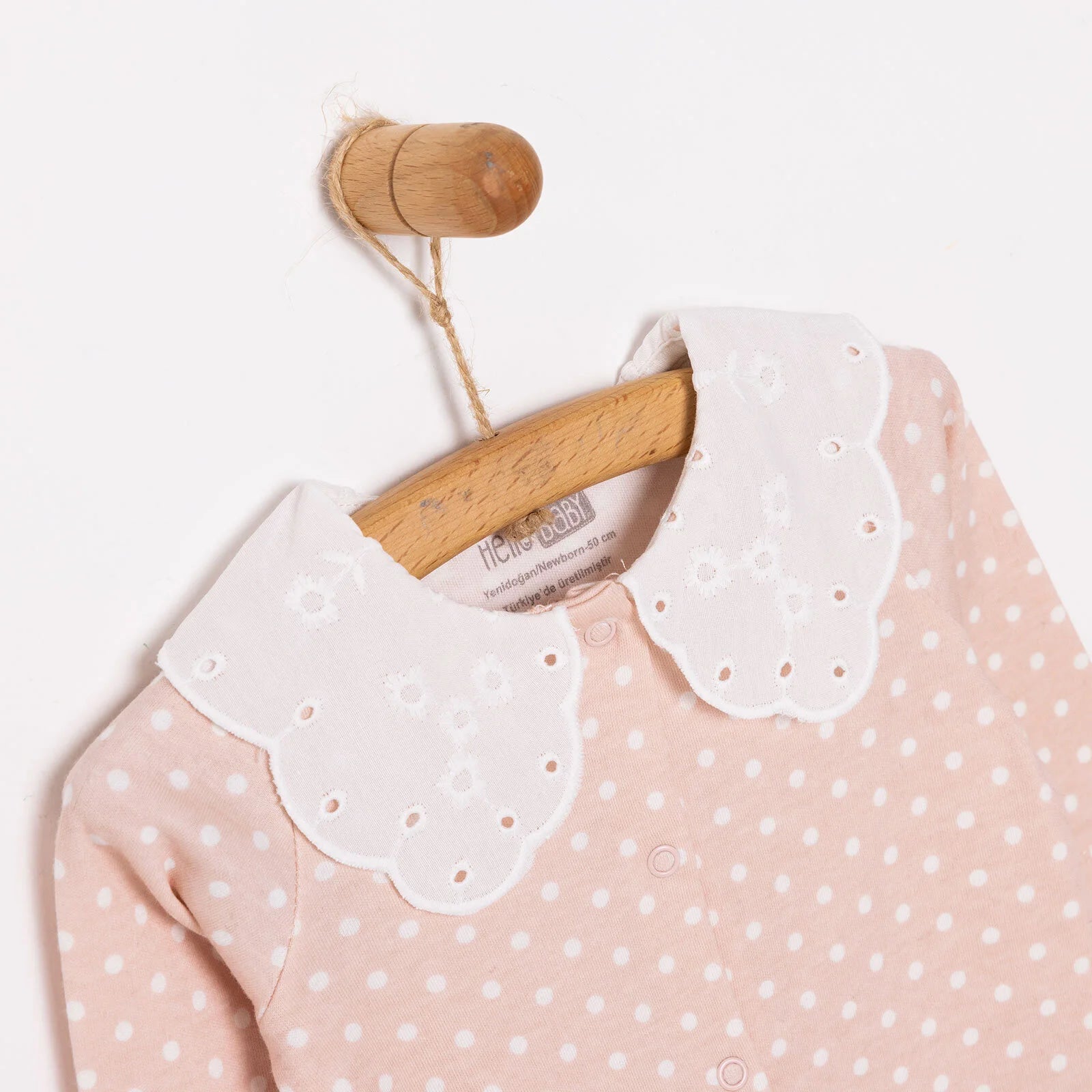 HelloBaby Newborn Girl Footed Jumpsuit - Salmon - ebebek - Black Friday