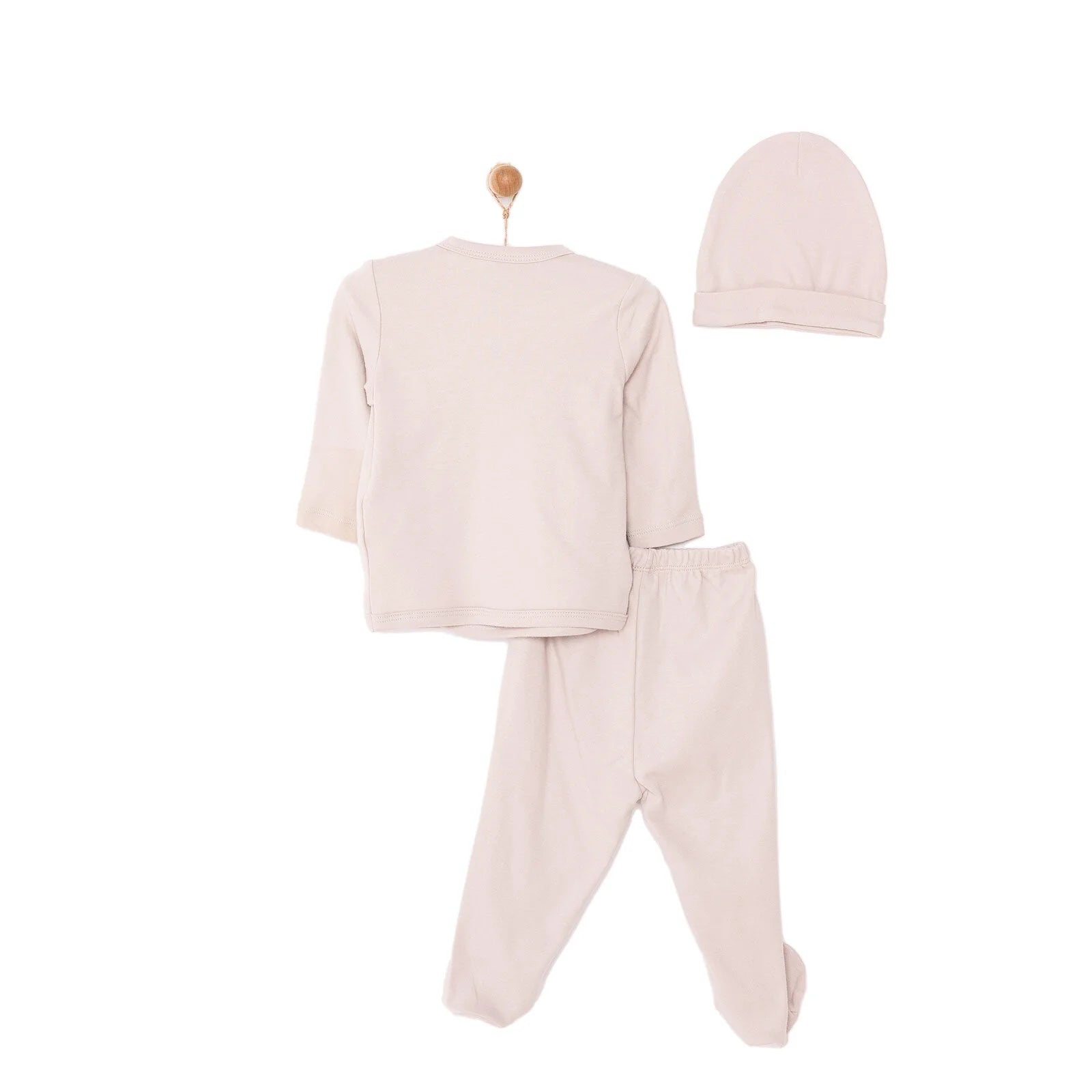 HelloBaby Newborn Organic Wrapover Top - Hat Footed Set - Mink - ebebek - Black Friday