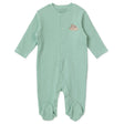 Baby Boy Footed Sleepsuit Dinosaur Print Snap Fastening Crew Neck - Green Printed Green Printed - ebebek