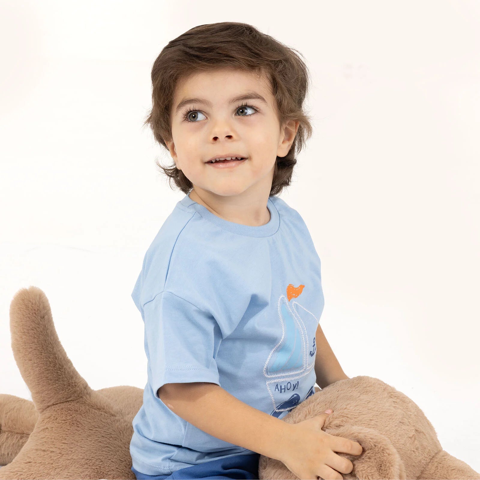 HelloBaby Little Sailor Boy Tshirt - Short - Blue - ebebek - Black Friday