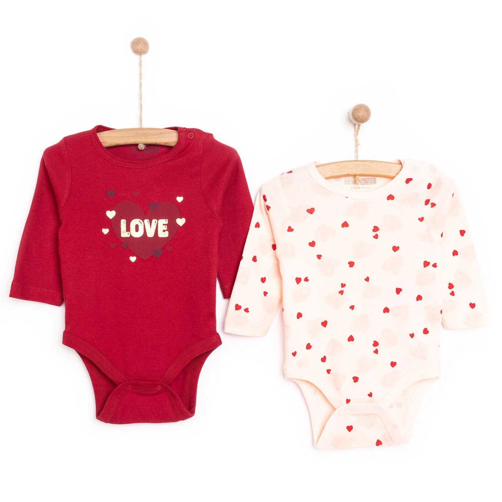 HelloBaby Baby Girl Long Sleeve Bodysuit 2pcs - Pink - ebebek - Black Friday