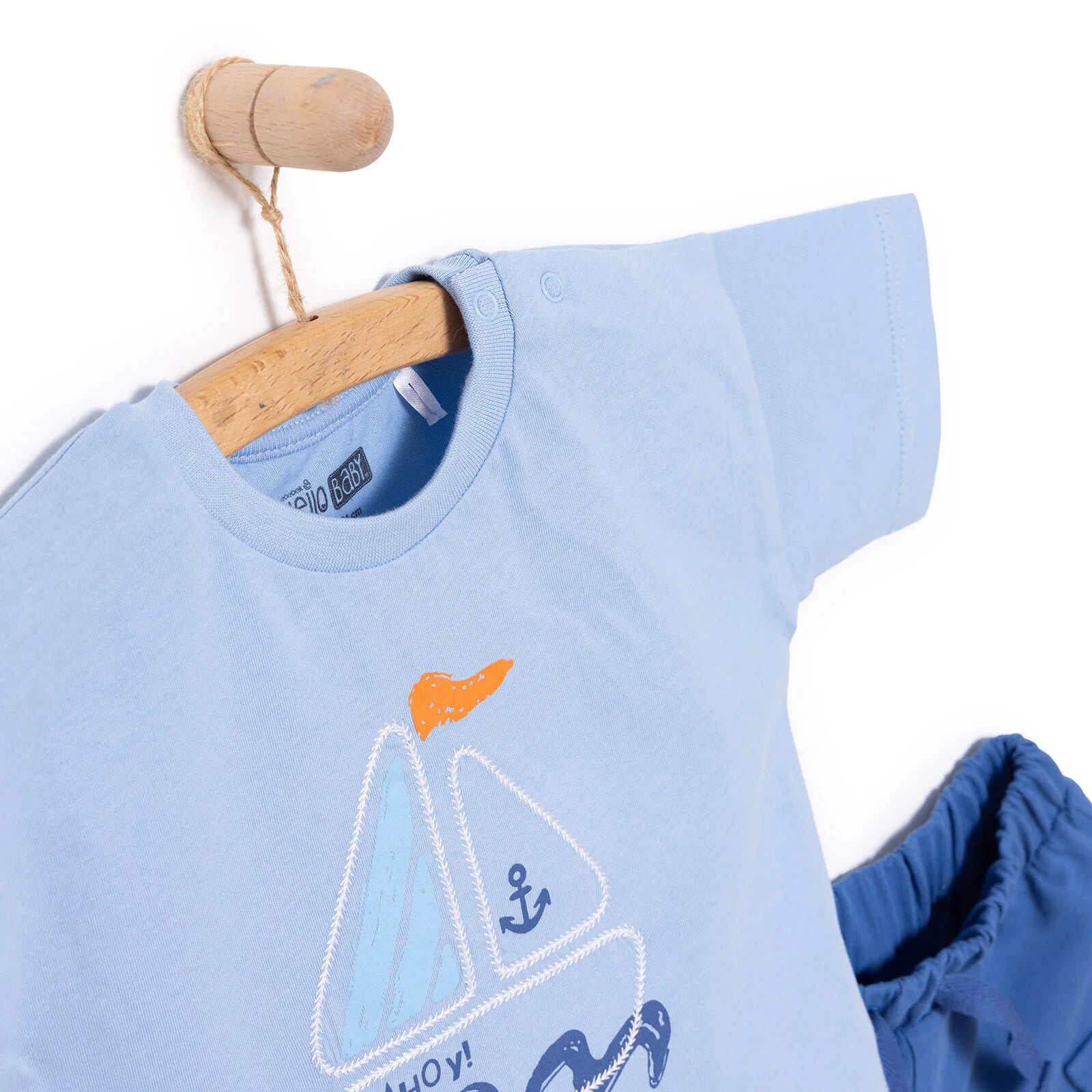 HelloBaby Little Sailor Boy Tshirt - Short - Blue - ebebek - Black Friday