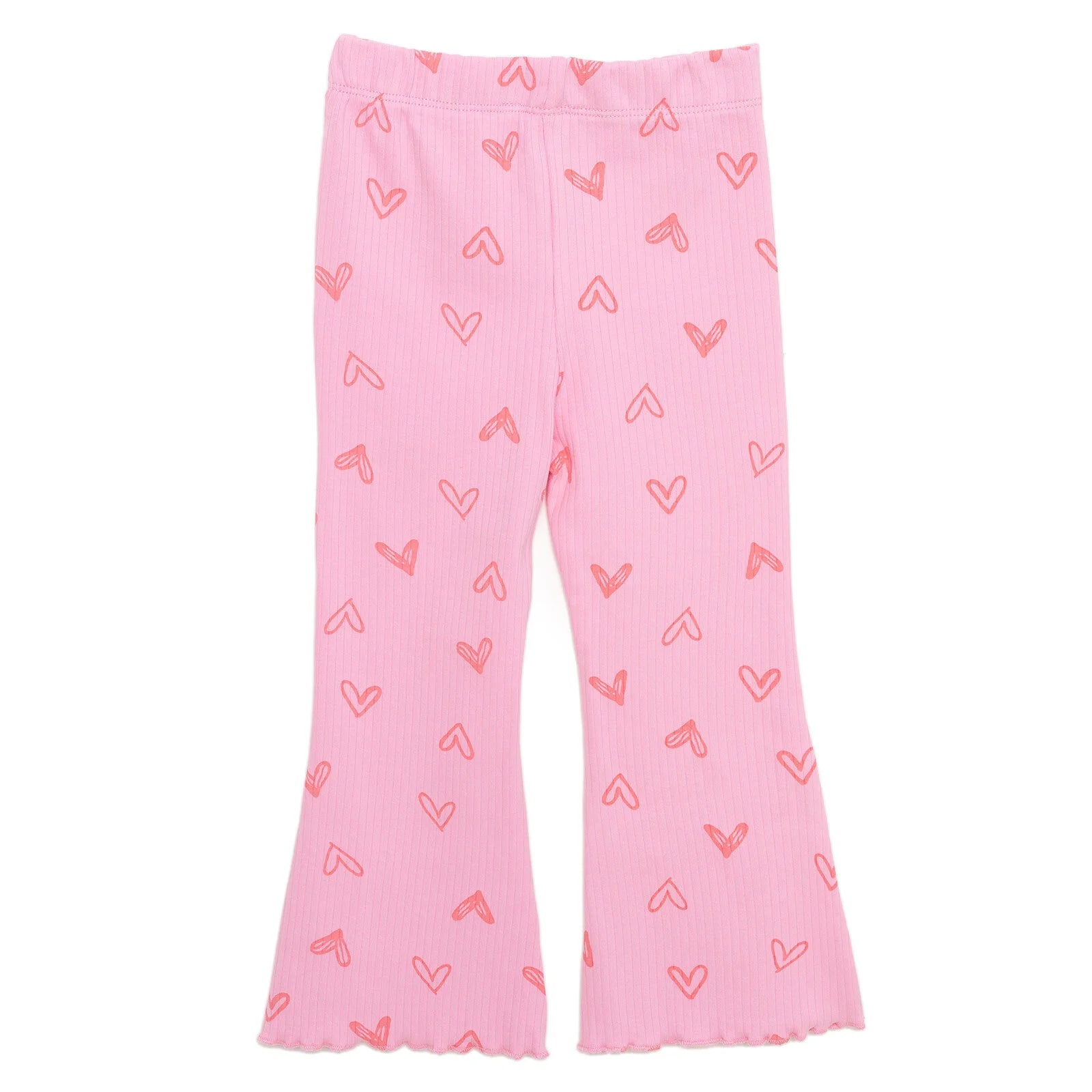 HelloBaby Girl Heart Patterned Flare Leggings - Pink - ebebek - Black Friday