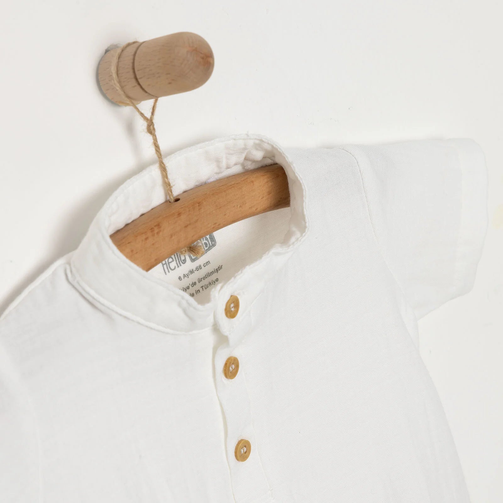 HelloBaby Baby Boy Short Sleeve Shirt Body - White - ebebek - Black Friday