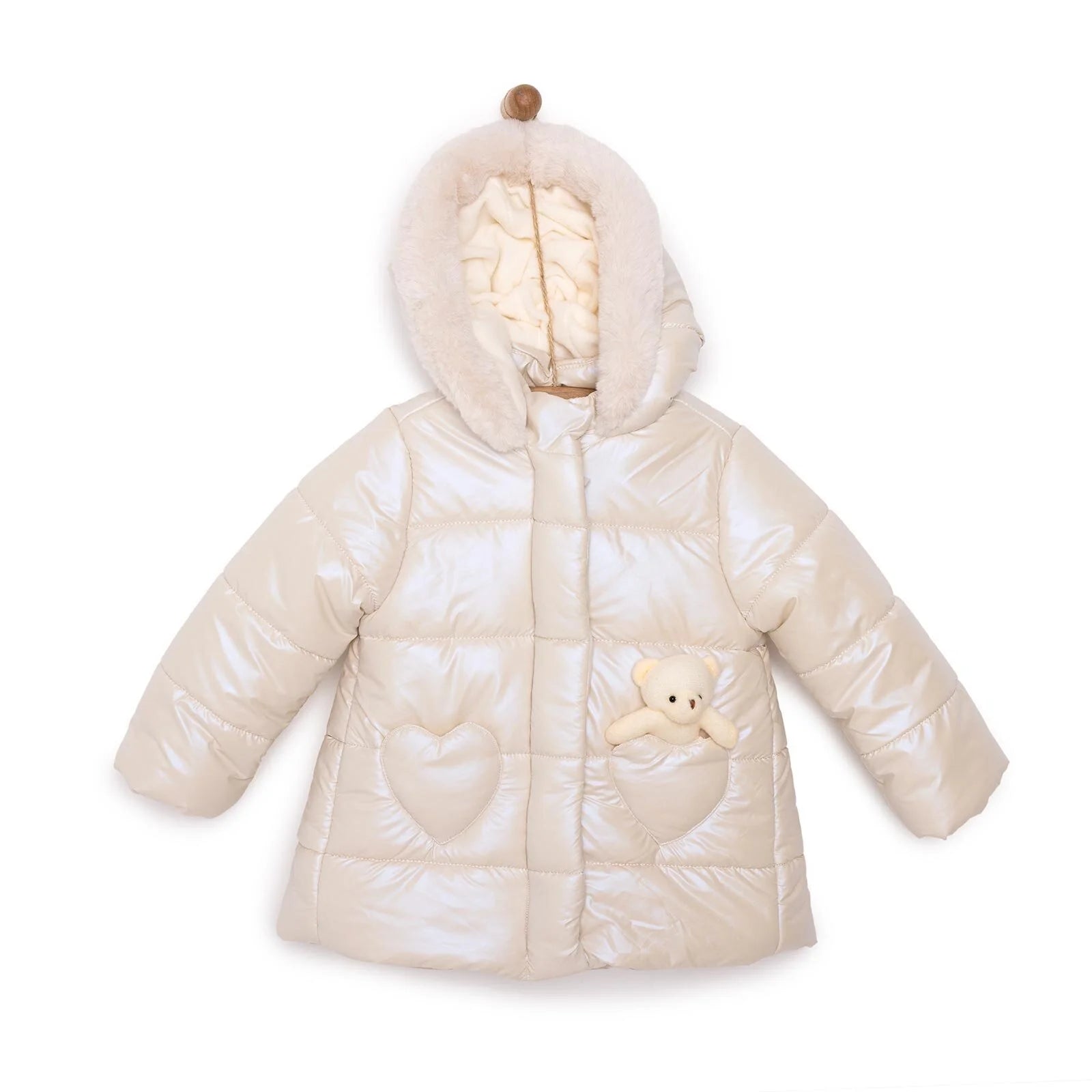 Midimod Basic Girl Rabbit Pocket Coat - Yellow - ebebek - Black Friday
