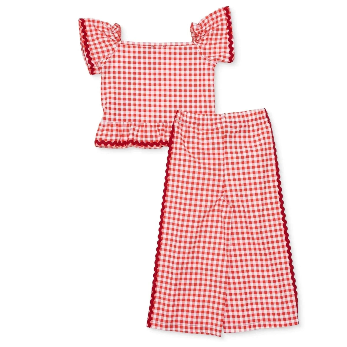 HelloBaby Girls Blouse & Trousers Set Check Print Buttoned Berry Belle Decorative Collar Full Length - Pink Pink - ebebek