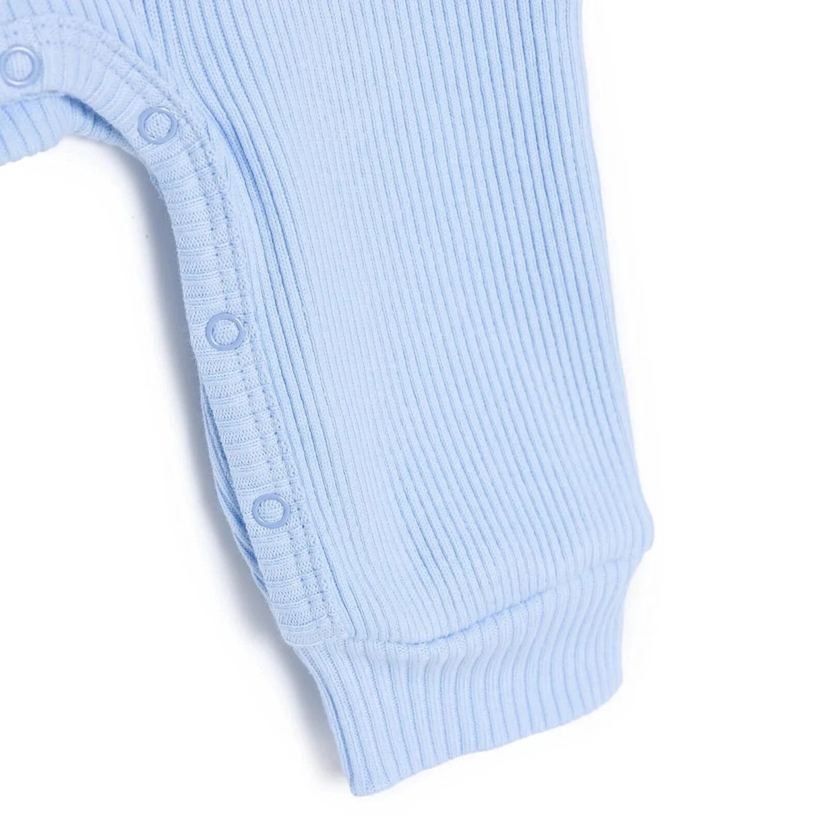 Baby Boy Footless Sleepsuit Floral Print Snap Fastening Crew Neck - Blue Blue - ebebek