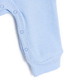 Baby Boy Footless Sleepsuit Floral Print Snap Fastening Crew Neck - Blue Blue - ebebek