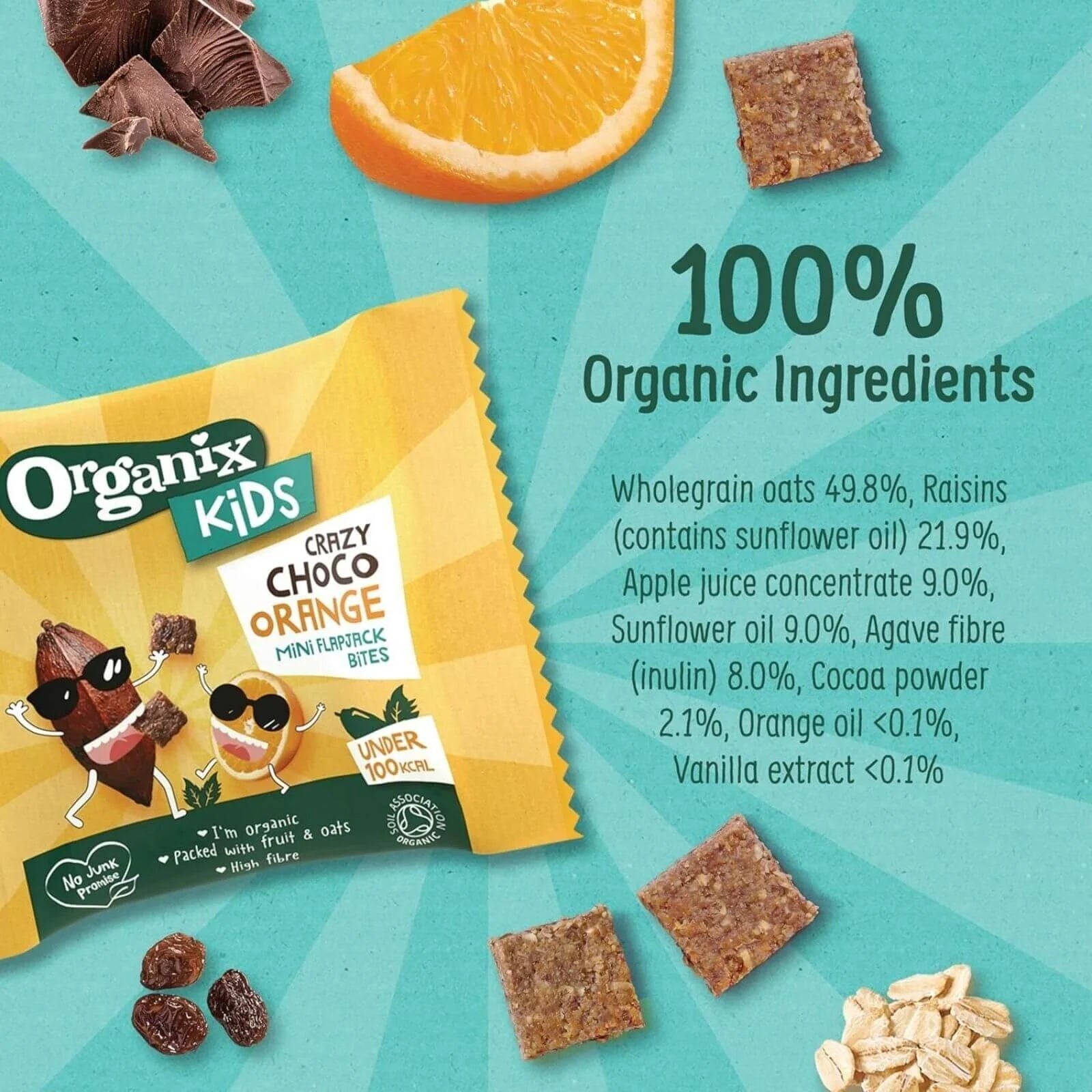Organix Kids Crazy Choco Orange Mini Flapjack Bites 3+ years 92g (4x23g) - ebebek - Black Friday