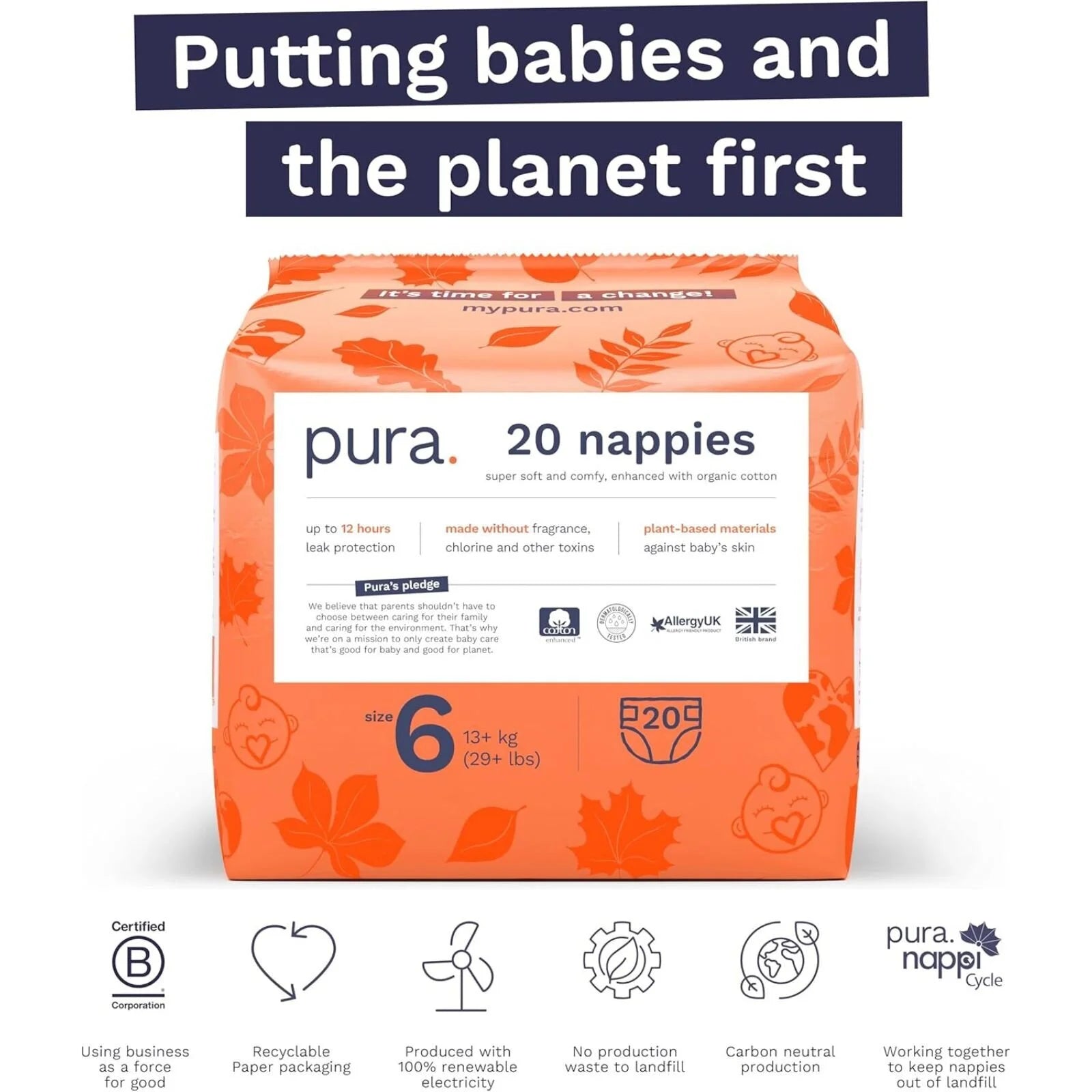 Pura Eco Nappy Size 6 - 20 nappies - ebebek - Black Friday
