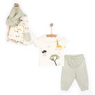 Bebetto Newborn Baby Boy Safari Hooded Cardigan - Sweatshirt - Footless Bottom - Multicolour - ebebek - Black Friday