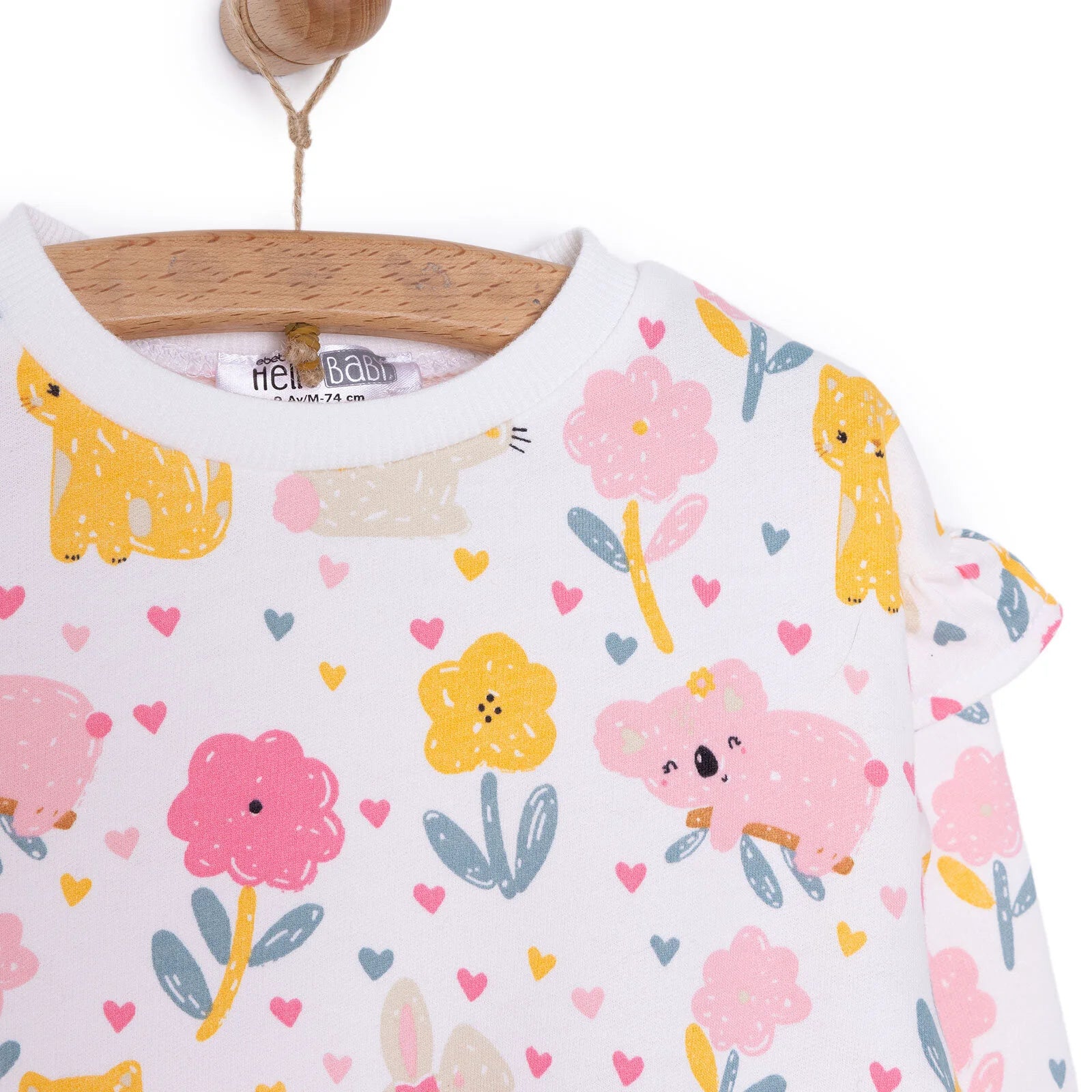 HelloBaby Happy Animals Girl Jogging Set - Ecru - ebebek - Black Friday