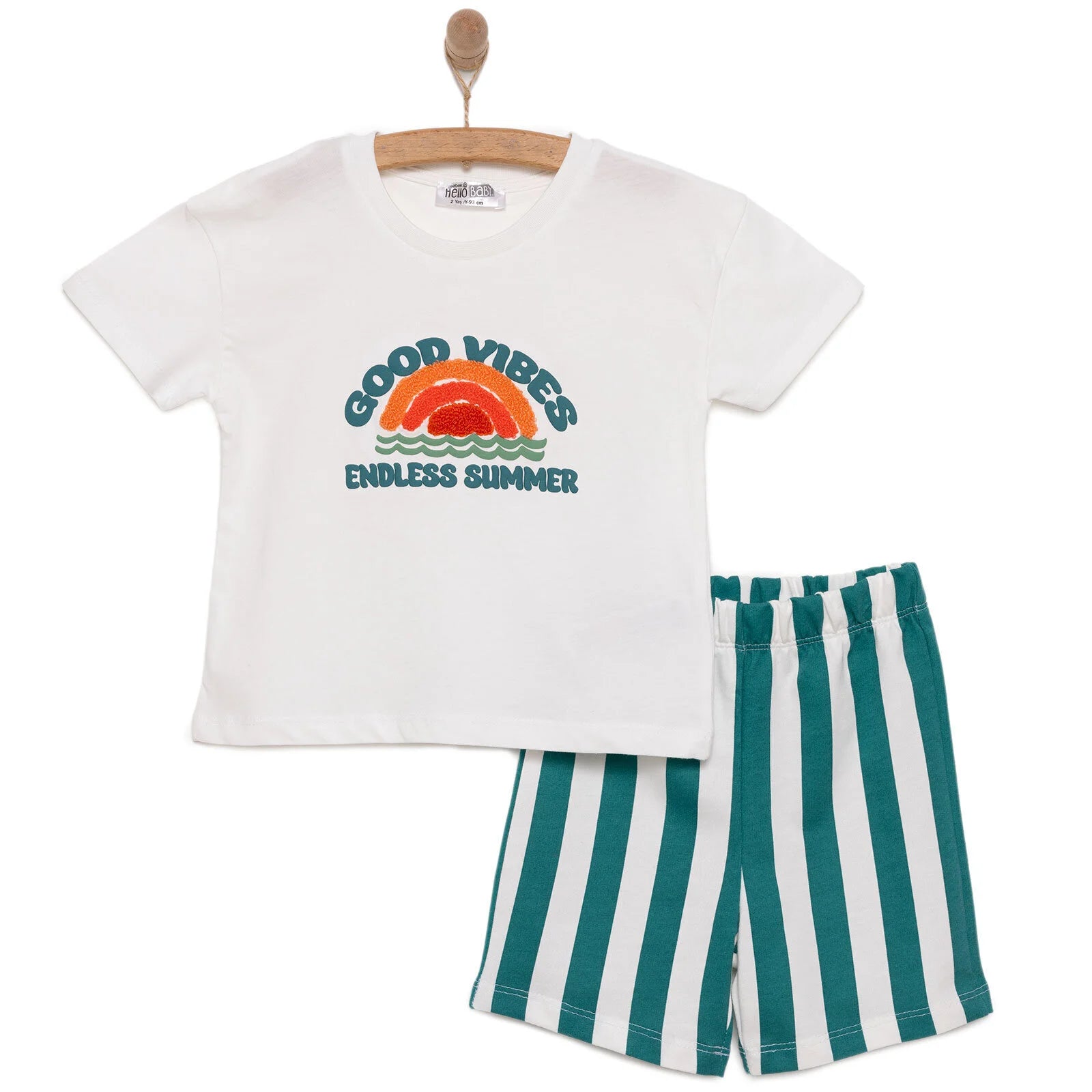 HelloBaby Motto Boy T-shirt & Short - White - ebebek - Black Friday