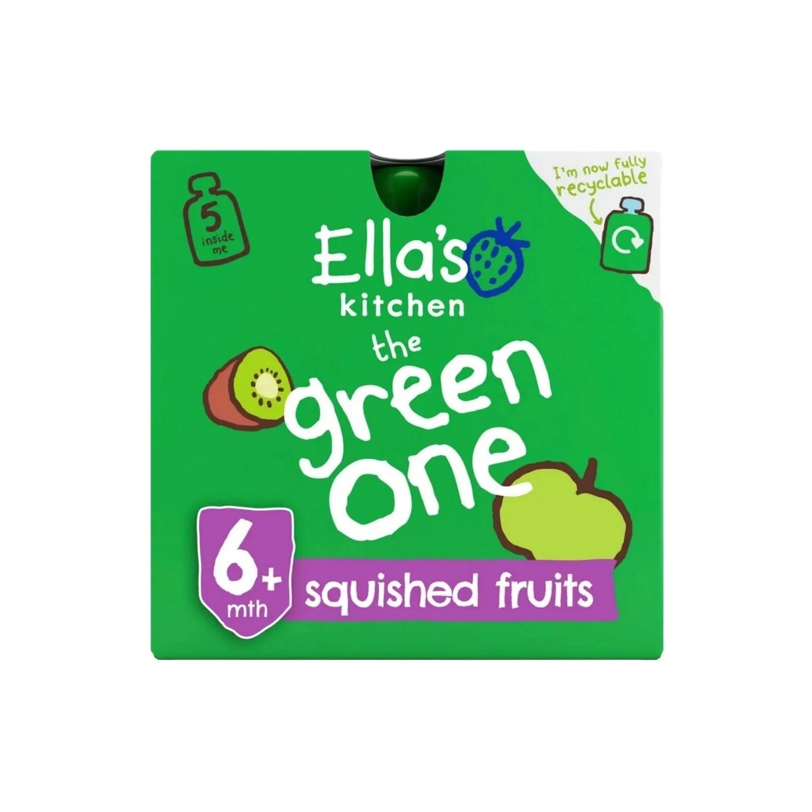 Ella's Kitchen Organic Smoothie The Green One Multipack Baby Food Pouch 6+ months 450g (5x90g) - ebebek - Black Friday