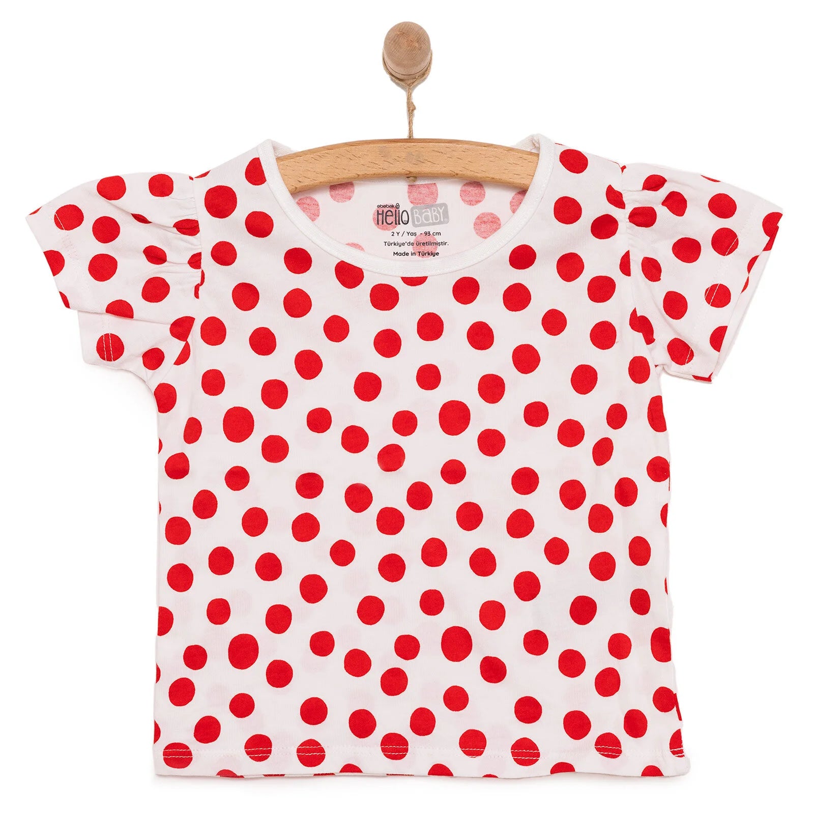HelloBaby Basic Girl Polka Dot Patterned Tshirt - Red - ebebek - Black Friday