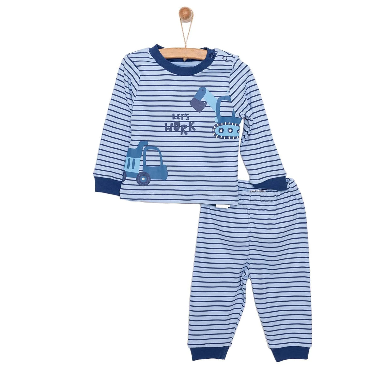 HelloBaby Baby Boy Long Sleeve Pyjamas Set - Dark Blue - ebebek - Black Friday