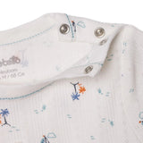 Bebetto Boys T-shirt & Footless Bottom Set Nautical Print Snap Fastening Palm in the Sea Crew Neck F - Petrol Green Petrol Green - ebebek