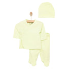HelloBaby Newborn Organic Wrapover Top - Hat - Footed Set - Green - ebebek - Black Friday