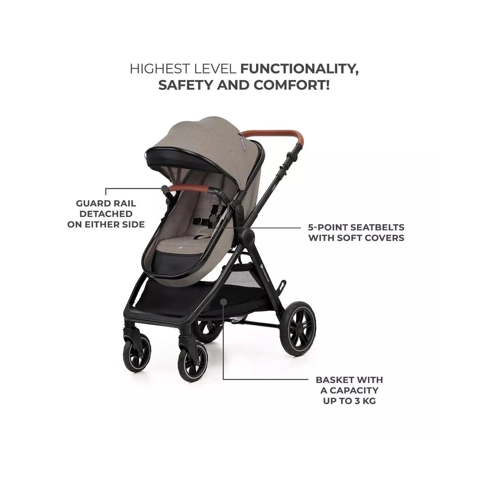 Kinderkraft Esme 3 - in - 1 Travel System with Mink Pro Car Seat - Sand Beige Sand Beige - ebebek - Christmas