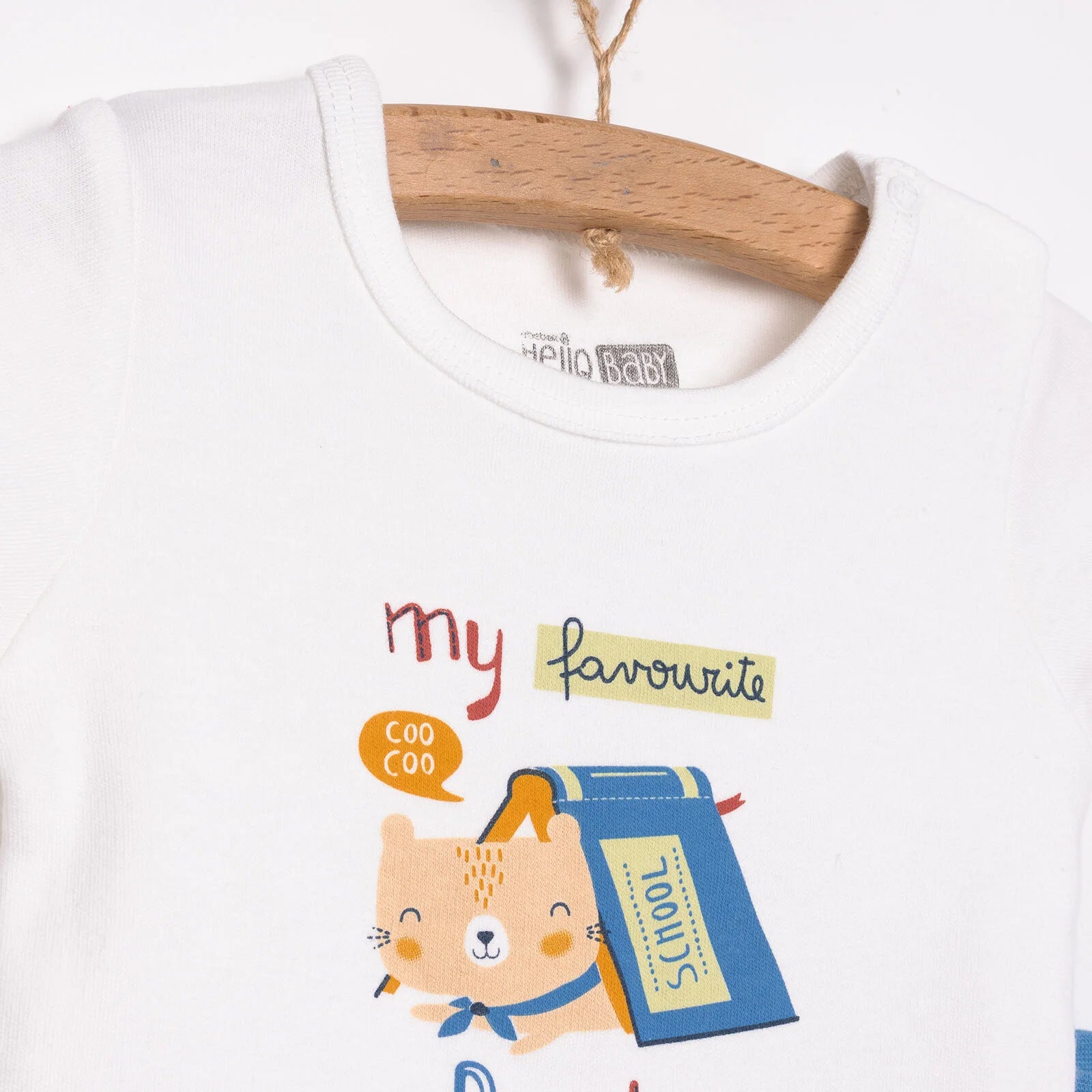 HelloBaby Boy Tshirt - Footed Bottom - Ecru - ebebek - Black Friday