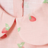 HelloBaby Girls Dress Cherry Print Buttoned Berry Belle Peter Pan Collar Short Sleeve - Pink Printed Pink Printed - ebebek