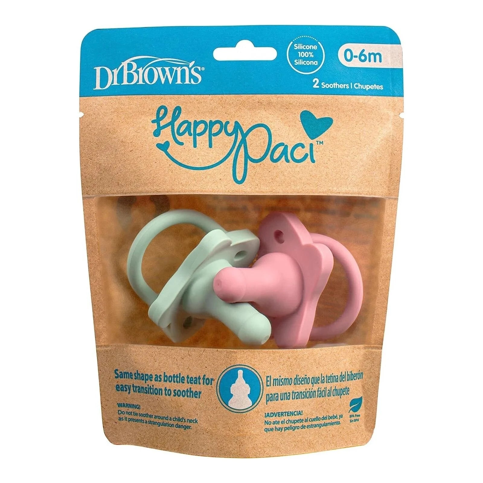 Dr. Brown's One Piece Silicone Soother 0+ months Pack of 2 - Pink - ebebek - Black Friday