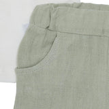 Bebetto Boys T-shirt & Shorts Set Car Print Buttoned Adventure Crew Neck Short Length Short Sleeve - Green Green - ebebek